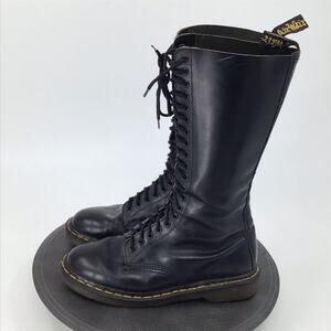 Dr. Martens 20-Eye Boots Womens Sz‎ US 10 Black Leather Combat England Vintage